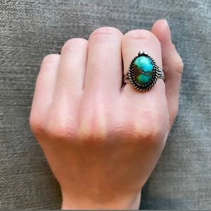 Sterling silver turquoise statement ring vintage